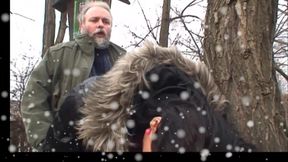 Old Man Fucks a MILF Outdoors and Cums in the Mouth of a ***
