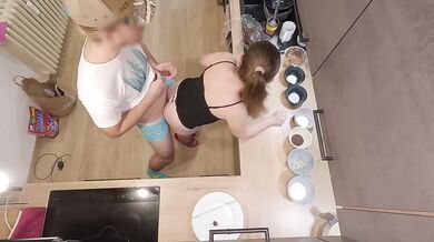 Helping to make sweets for christmas. I ended filled with cum and squirt all over floor.