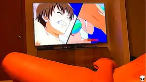 Amateur Big Clit Wet Pussy Real Orgasm Watching Anime Hentai TV Otaku HD 1080p