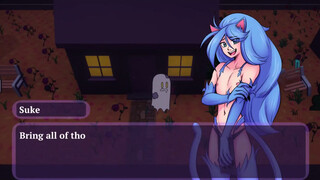 Sex Or Treat [Halloween Hentai game PornPlay ] Ep.1 the bunny maid put a duster in her butt