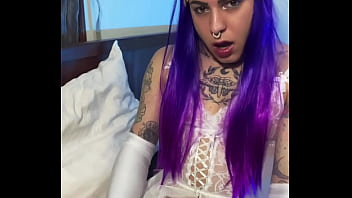 Tattooed trans girl fucks hot