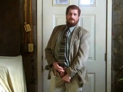 Big-Cock Israeli Daddy Strokes in Suit