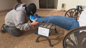 Blue Reebok Courtyard Shoeshine w sock worship MP4
