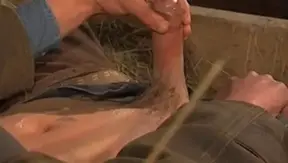 Blonde Jerking on Haystack