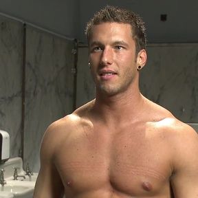 College Jock Gets a Crash Course in Edging While Bound to the Urinals