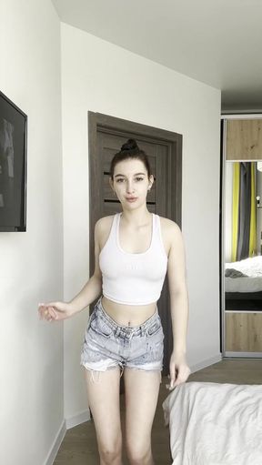 Female Onlyfans Model in Living Room