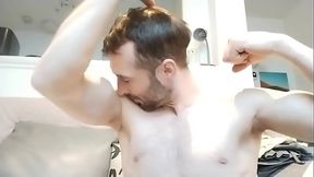 EnglishBull smelling, sniffing, tasting his manly, hairy armpits