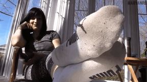 Girlfriend teases you with her sweaty Puma socks