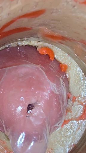 Spectacular moment from &quot;The camera 4k inside the deep pussy records a huge ejaculation with a stuck condom&quot;