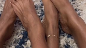 Ebony Goddesses Playing Footsie