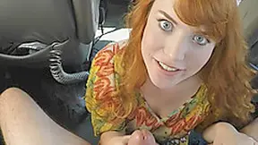 Redhead Honey Enjoy Blowing Big Dong In Tow Truck With Gwen Stark