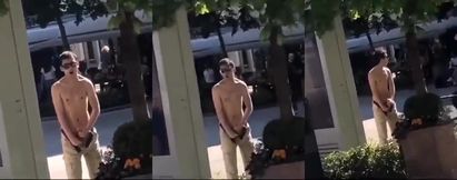 Extreme Public Exhibitionist Jerks Off and Cums in Public