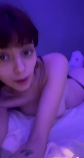 Adorable teen teases in a flirty way