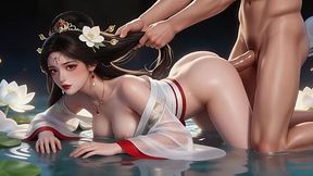 Hot Chinese Fantasy Babe in Traditional Dress Gets Ambushed Mid-Fuck and Ravaged Rough by a Hungry Pack