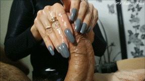 Handjobs with long grey nails