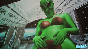 CamSoda - Alien babe with big tits toys her pussy in solo