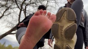 You Have To Lick The Dirty Sneakers Of Two Girls After Chasing Them While Looking At Their Butts (WMV HD 720p)