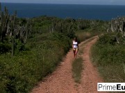 Busty teen Nessa receives a DP from two hard cocks