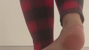 Blue Toes & Buffalo Plaid: Tiny Feet Toe Curls and Shoe Play