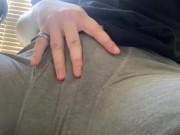 FtM rubs pussy at breakfast table