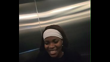 Horny Teen Blows Stranger In Elevator During Business Conference