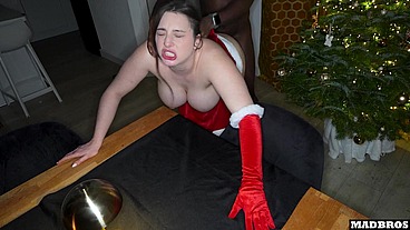 A French Santa Claus with Huge Tits Gets Pounded On Christmas Eve !!!