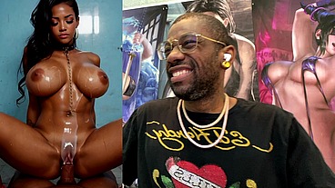 Big Breast Ebony Girl Gets Her Pussy Cum Covered, AI Generated
