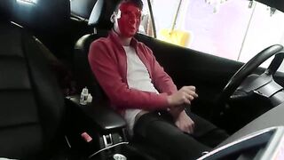 Watch this hot hunk take control and give a stiffy in his truck