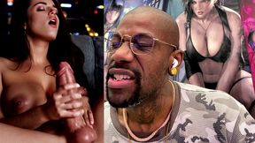 thicc big breast transgender girl jerking off her huge girl cock, ai generated