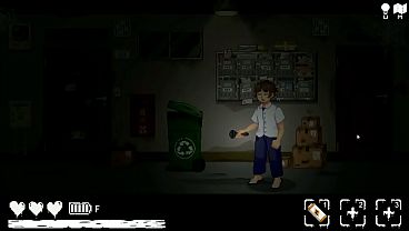 New hentai game man with flashlight having sex with a hot maid in No exit apartment erotic game