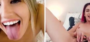 Kristen Scott fingers herself live with Scarlett Sage