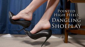 Pointed High Heels Dangling Shoeplay Barefoot Feet Side View - Kylie Jacobsx - MP4 720p HD