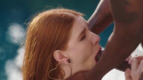 BLACKED Gorgeous redhead Jane Rogers has passionate poolside sex