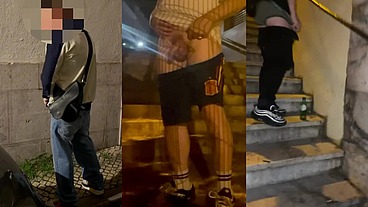 Homemade compilation of amateur boys caught peeing in the street