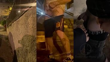 Homemade compilation of amateur boys caught peeing in the street