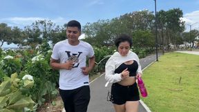 I'm Going to Jog with My Stepsister to Distract Us and Convince Her to Go Home Taking of the Fact That We're Alone to Fuck