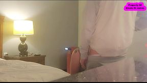 Straight white guy with cock ring comes over to obliterate my ass