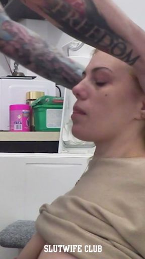 Grabbed Karla Rose's hair and pushed her fuckface down my dick until she took over with the sloppiest blowjob