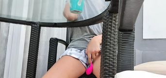 Tests Remote Controlled Toy In A Public Caffe Sluty Squirt