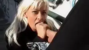 Nikky Blond Blowjob on Street and rubbing Pussy at Car