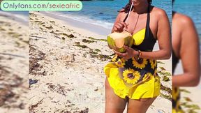 Colombians Have Sex on a Beach - Hot African Swahili Tourist Couple Beach Walk and Sex