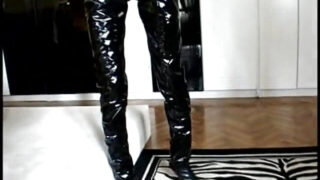 Blonde Asian slut whore in latex assfucked by Rocco Siffredi