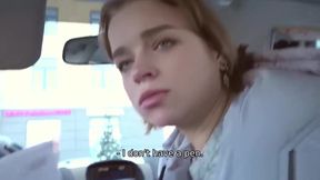 Debt4k. Pretty cutie pays the debt she took for big fake tits with her cunt