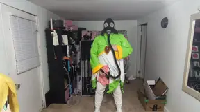 PVC Suit Gasmask Breathplay and Cosplay