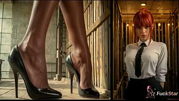 I completely subdued this dominant bitch Makima in a strict suit, making her obediently ride my cock to deep tears and moans [AI]