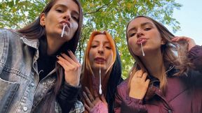 You Are Stopped By Unknown Girls To Be Humiliated - POV Triple Spitting Femdom On Public (WMV HD 720p)