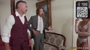 Busty redhead milf invites 2 folks for a insane 3 way with her diminutive tits