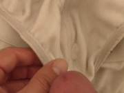 Cumming in white Calvin Klein briefs for a buyer