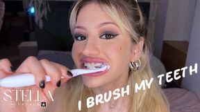 Teeth Brushing Fetish Closeup – Stella Fatale French Open Mouth Gargle & Spit Play