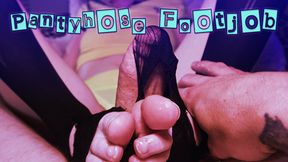 Ripped Pantyhose Footjob &amp; SQUIRTING
